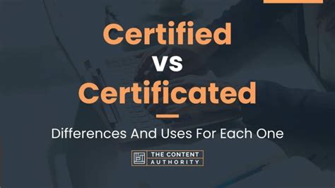 certificated vs certified.